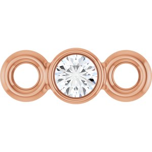14K Rose Gold .02 CT Lab-Grown Diamond Bezel-Set Link