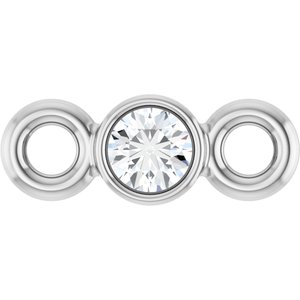 Platinum .02 CT Lab-Grown Diamond Bezel-Set Link