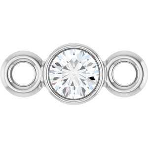 14K White Gold .04 CT Lab-Grown Diamond Bezel-Set Link