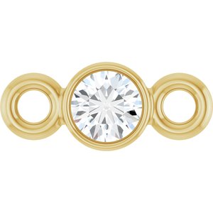 14K Yellow Gold .04 CT Lab-Grown Diamond Bezel-Set Link