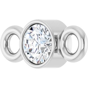 14K White Gold .04 CT Lab-Grown Diamond Bezel-Set Link
