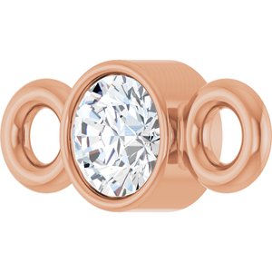 14K Rose Gold .05 CT Natural Diamond Link