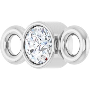 Platinum .03 CT Natural Diamond Bezel-Set Link