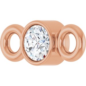 14K Rose Gold 2 mm Round Lab-Grown Moissanite Link