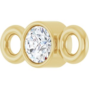 14K Yellow Gold 2 mm Round Lab-Grown Moissanite Link