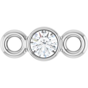 Platinum 2 mm Round Lab-Grown Moissanite Link