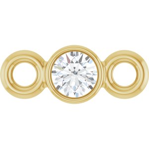14K Yellow Gold 2 mm Round Lab-Grown Moissanite Link