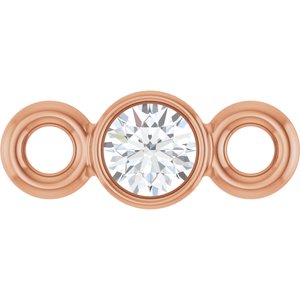 14K Rose Gold 2 mm Round Lab-Grown Moissanite Link