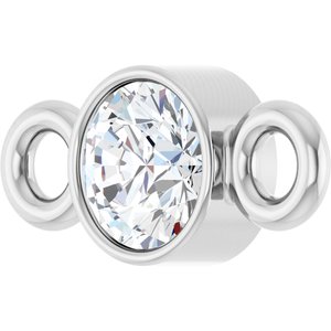 Platinum .07 CT Lab-Grown Diamond Bezel-Set Link