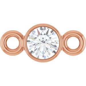 14K Rose Gold .07 CT Lab-Grown Diamond Bezel-Set Link