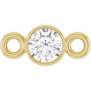 14K Yellow Gold .07 CT Lab-Grown Diamond Bezel-Set Link