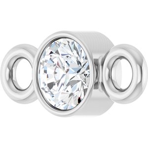14K White Gold .06 CT Lab-Grown Diamond Bezel-Set Link