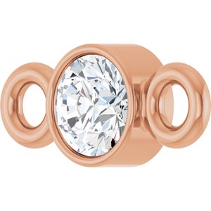 14K Rose Gold .06 CT Lab-Grown Diamond Bezel-Set Link