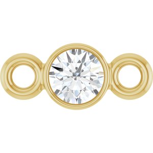 14K Yellow Gold .06 CT Lab-Grown Diamond Bezel-Set Link