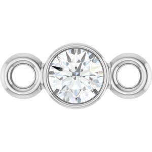 Platinum .06 CT Lab-Grown Diamond Bezel-Set Link
