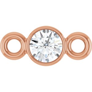 14K Rose Gold .06 CT Lab-Grown Diamond Bezel-Set Link