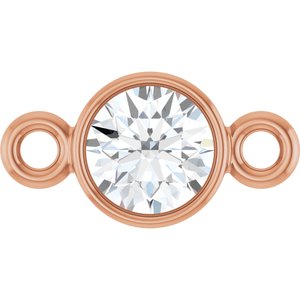 14K Rose Gold 1/6 CT Lab-Grown Diamond Bezel-Set Link