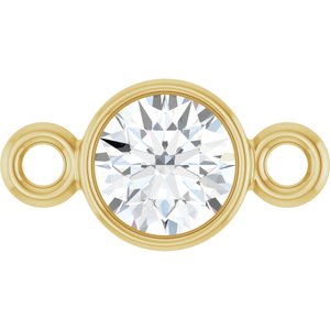14K Yellow Gold 1/6 CT Lab-Grown Diamond Bezel-Set Link