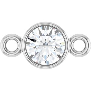 14K White Gold 1/6 CT Natural Diamond Link