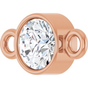 14K Rose Gold 1/6 CT Lab-Grown Diamond Bezel-Set Link