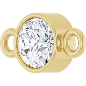 14K Yellow Gold 1/6 CT Lab-Grown Diamond Bezel-Set Link