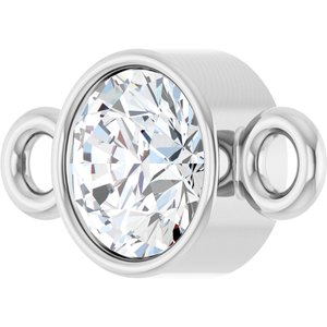 14K White Gold 1/6 CT Lab-Grown Diamond Bezel-Set Link