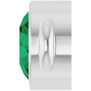 14K White Gold Natural Emerald Link