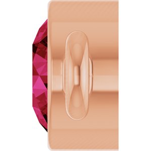 14K Rose Gold Natural Ruby Link
