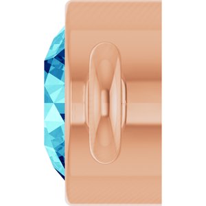 14K Rose Gold Natural Blue Zircon Link