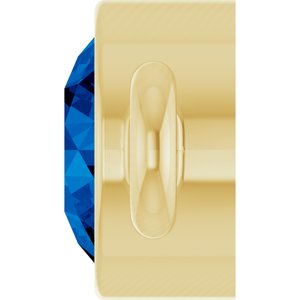 14K Yellow Gold Lab-Grown Blue Sapphire Link