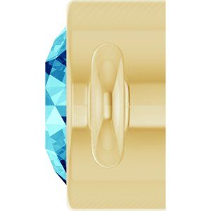 14K Yellow Gold Natural Blue Zircon Link
