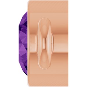 14K Rose Gold Natural Amethyst Link