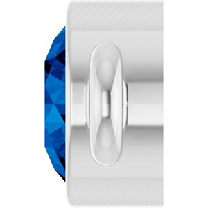 14K White Gold Natural Blue Sapphire Link