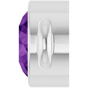 14K White Gold Natural Amethyst Link