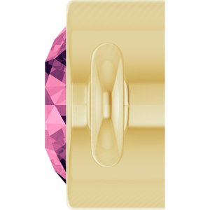 14K Yellow Gold Natural Pink Tourmaline Link