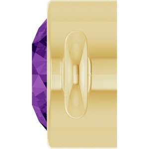 14K Yellow Gold Natural Amethyst Link