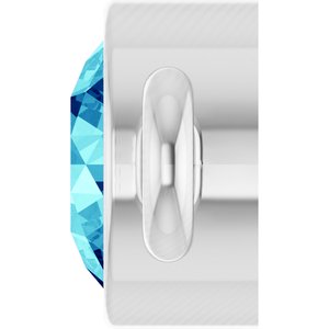 14K White Gold Natural Blue Zircon Link