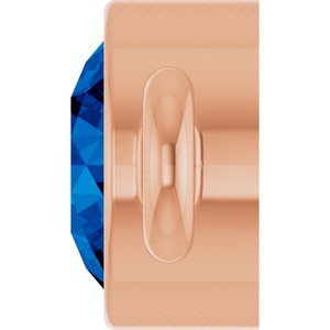 14K Rose Gold Lab-Grown Blue Sapphire Link
