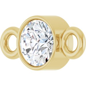14K Yellow Gold Natural White Sapphire Link