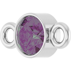 14K White Gold Lab-Grown Alexandrite Link