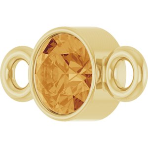 14K Yellow Gold Natural Citrine Link