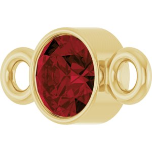 14K Yellow Gold Natural Mozambique Garnet Link