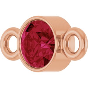 14K Rose Gold Lab-Grown Ruby Link