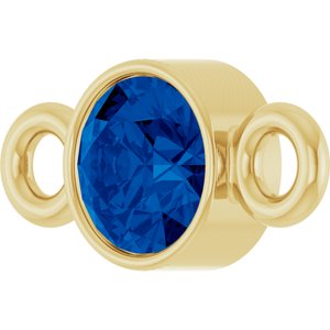 14K Yellow Gold Natural Blue Sapphire Link