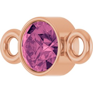 14K Rose Gold Natural Pink Tourmaline Link