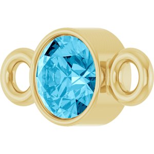 14K Yellow Gold Natural Aquamarine Link