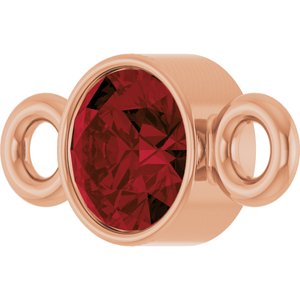 14K Rose Gold Natural Mozambique Garnet Link