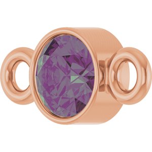 14K Rose Gold Natural Alexandrite Link