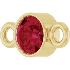 14K Yellow Gold Lab-Grown Ruby Link