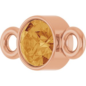 14K Rose Gold Natural Citrine Link